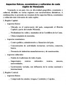 Aspectos físicos, económicos y culturales de cada región de Venezuela
