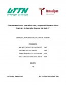 Plan de capacitación para definir roles y responsabilidades en el área financiera de Caterpillar Reynosa S.A. de C.V