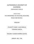 The importance of rejecting, reducing, reuse and recycle