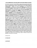 Acta de terminacion de la relacion laboral por voluntad comun de las partes