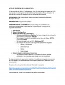 Acta de entrega de la biblioteca