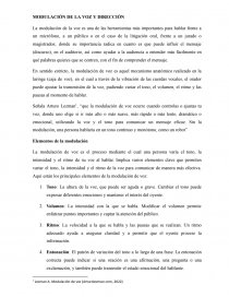 Modulación de la voz y dirección. Página 1