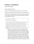 Política y ciudadanía. Ética y política