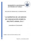 La narrativa de los medios de comunicacion en "X" sobre el maltrato animal
