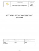 Análisis enolóxico- laboratorio Azúcares reductores Método Fehling
