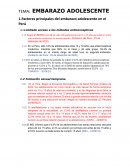 Embarazo adolescente. Factores principales del embarazo adolescente en el Perú