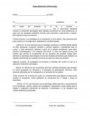 Consentimiento Informado. Proceso de evaluación psicológica