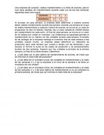Optimización de un modelo de producción con costos fijos y variables, ejercicios. Página 1