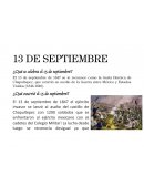 13 de septiembre Gesta Heroica de Chapultepec