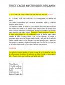 Trece casos misteriosos, resumen