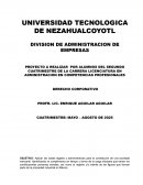 Proyecto a realizar por alumnos del segundo cuatrimestre de la carrera licenciatura en administracion en competencias profesionales
