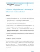Case study. Teacher development: addressing the difficulties of schools and teachers