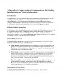 Taller sobre la organización y funcionamiento del Estado y la Administración Pública Venezolana