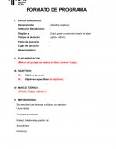 Formato de programa