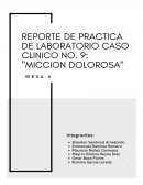 Reporte de practica de laboratorio Caso clinico No. 9 Miccion dolorosa