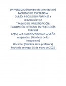 Evaluación integral en psicología forense. Caso: Luis Alberto Nakada Ludeña
