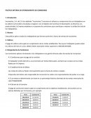 Política interna de otorgamiento de comisiones