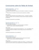 Conclusiones sobre las Tablas de Verdad