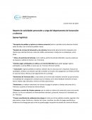 Reporte de actividades personales a cargo del departamento de facturación y cobranza (apoyo logístico)