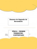 Examen de fisica. Segundo de secundaria