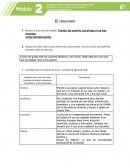 Actividad integradora El resumen: Cuento del canario, las pinzas y los tres muertos