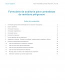Formulario de auditoría para contratistas de residuos peligroso