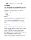 3 condiciones para la toma de decisiones