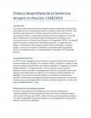 Síntesis desarrollada de la Sentencia: Amparo en revisión