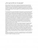 ¿Por qué la ESI en mi escuela?