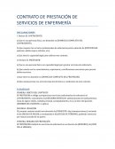 Contrato de prestación de servicios de enfermería