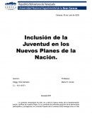 Inclusión de la juventud en los Nuevos Planes de la Nación