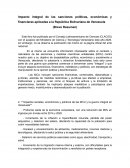 Impacto integral de las sanciones políticas, económicas y financieras aplicadas a la República Bolivariana de Venezuela
