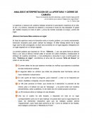 Analisis e interpretacion de la apertura y cierre de camara