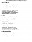 Procedimiento de mantenimiento preventivo de un tablero eléctrico