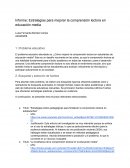 Informe: Estrategias para mejorar la comprensión lectora en educación media