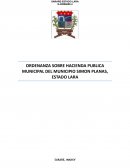Ordenanza Hacienda Publica Municipal del Municipio Simon Planas