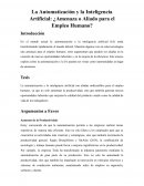 Automatización de la Inteligencia Artificial ¿Amenaza o aliado para el empleo humano?