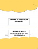 Examen de Matematicas - Primer - Trimestre - Segundo-Año