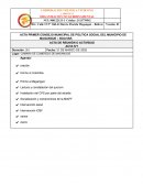 Acta primer consejo municipal de politica social del municipio de Magangue – Bolivar