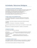Actividades: Relaciones biológicas