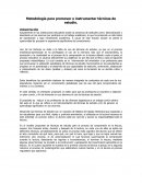 Metodología para promover e instrumentar técnicas de estudio