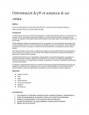 Determinación de pH en sustancias de uso común