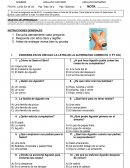 Prueba de lenguaje, curso: 1°a, “El Festín de Agustín”