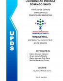 Caso empresa Valencia Citrus Producto: Sante Sports