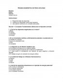 Prueba diagnóstica de física aplicada