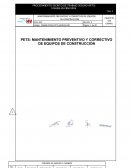 Mantenimiento preventivo y correctivo de equipos de construcción