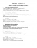 Temas para una exposición de La evolución del conocimiento científico