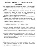 Programa Honores a la Bandera del 20 de noviembre