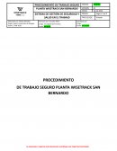 Procedimiento de trabajo seguro Planta Wisetrack San Bernardo