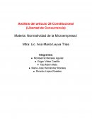 Análisis del artículo 28 Constitucional (Libertad de Concurrencia)